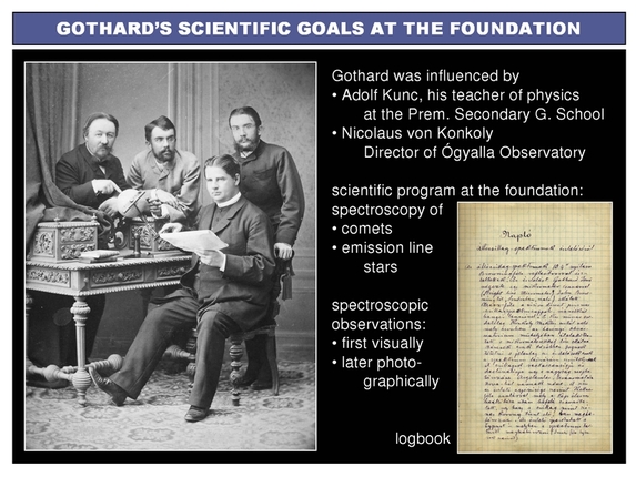 József Kovács: Gothard's investigations on spectra of novae and gaseuos nebulae